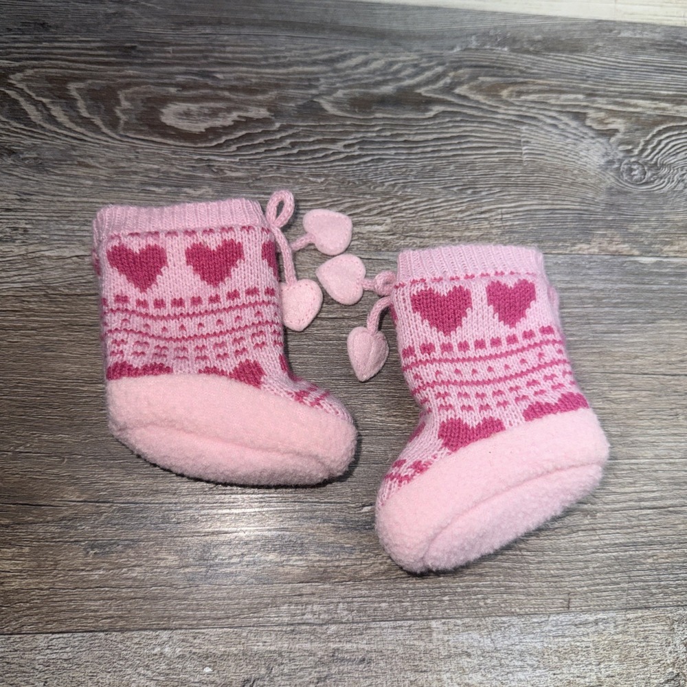 American Girl 2011 Sweetheart Pajamas Fleece-lined Knit Slipper Socks for Doll